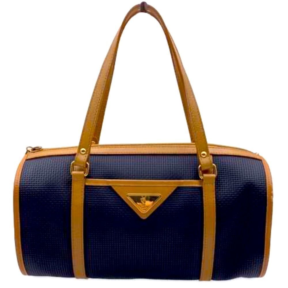 Yves Saint Laurent Navy and Tan Shoulder Bag